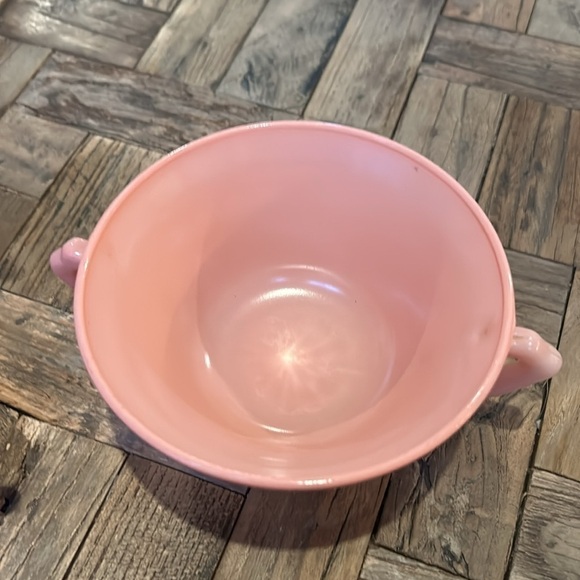 Hazel Atlas Moderntone Platonite Pastel Pink Cream Soup Bowls - Picture 6 of 9